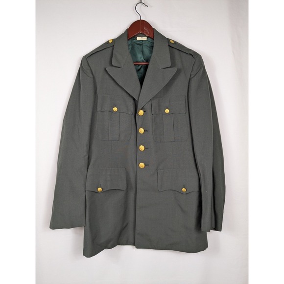 U.S. Army Other - Vintage US Army Military Coat Jacket Mens 38L Green Class A Dress Uniform 2924